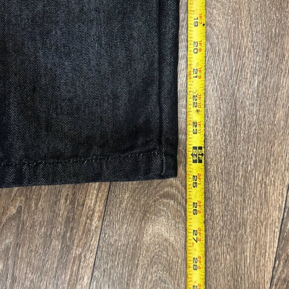 Vintage Mecca Jean Shorts Men's 36 Black Denim Jorts Wide Leg Skater Baggy Y2K - Picture 10 of 12